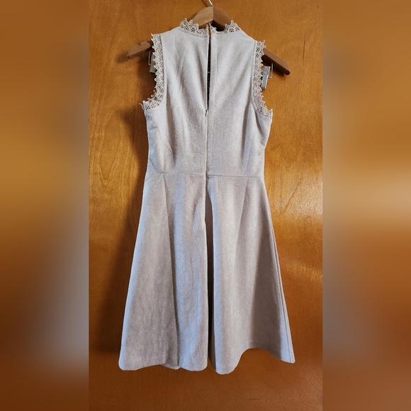 NWT Alya Faux Suade Lace Dress - Picture 7 of 10
